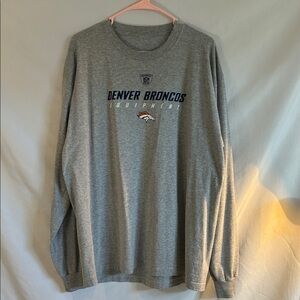 NFL Equipment Denver Broncos mens gray long sleeve t-shirt size XL Crew neck